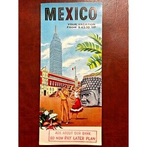 Vintage 1959 Mexico Travel Brochure Acapulco Mexico City Aeronaves Mid Century E